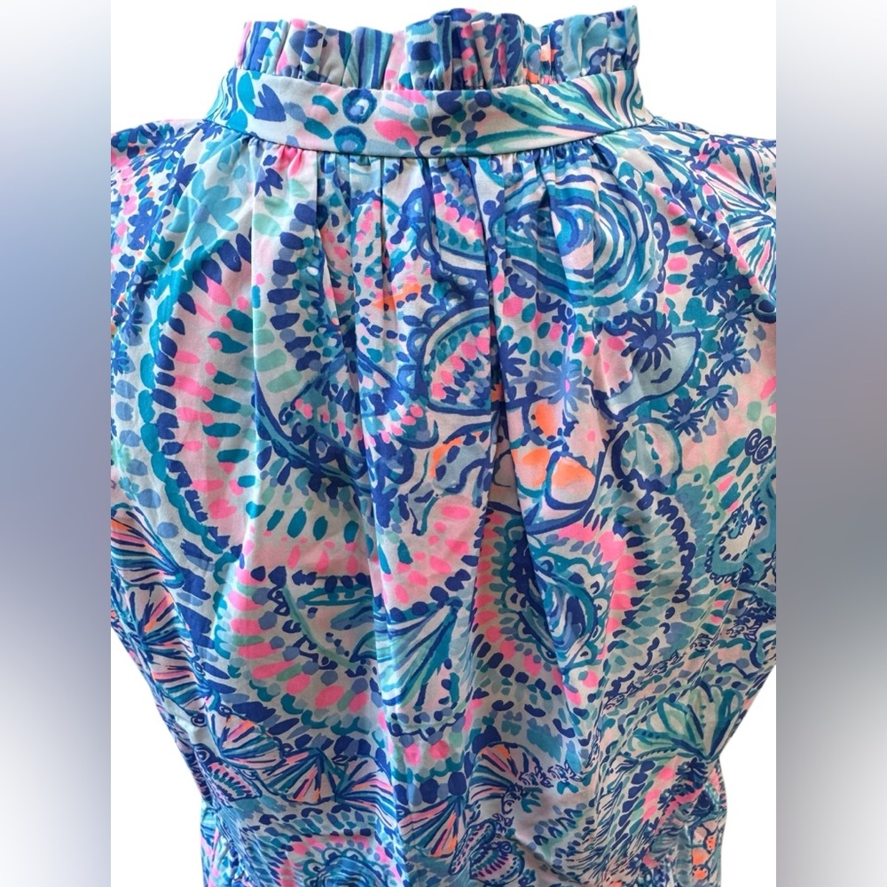 Lilly Pulitzer Blouse Novella Ruffle Hem Tank Top Women’s Size Large NWT - Picture 6 of 16